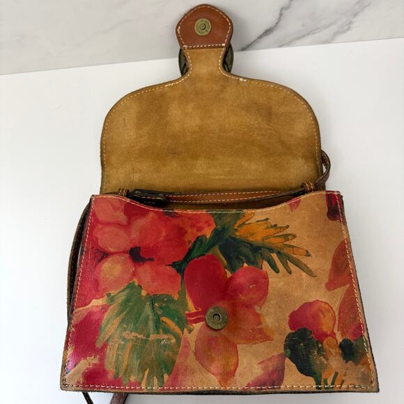 Patricia Nash Womens Van Sannio Trifold Cluth Crossbody Bag Leather Floral Red - Picture 6 of 13